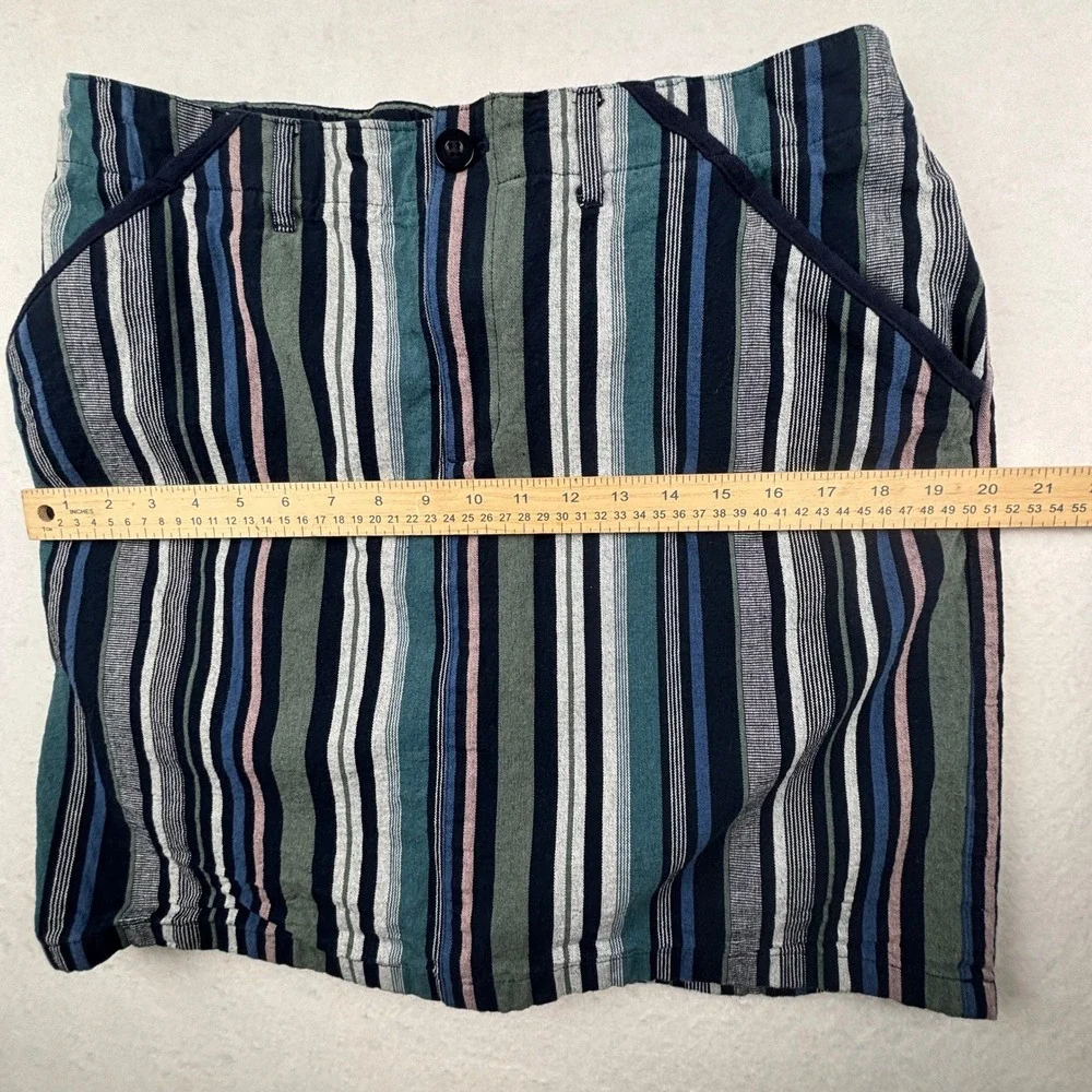 Christopher & Banks Womens Skort 12 Striped A-Line Built-in Shorts‎ Coastal